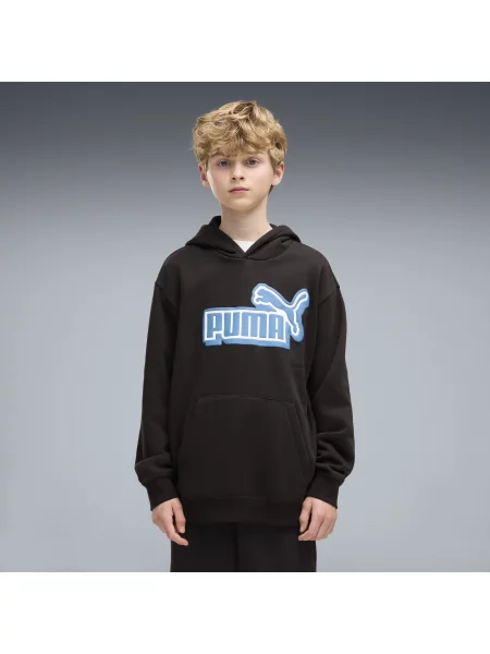 PUMA Młodzieżowa luźna bluza z kapturem Essentials Logo Lab Akcesoria czarny
