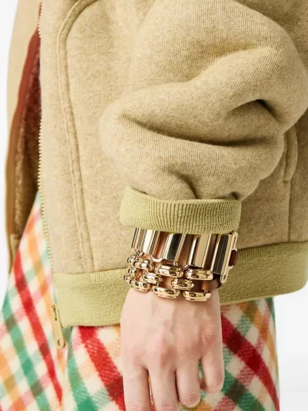 Brăţară Miu Miu din piele auriu