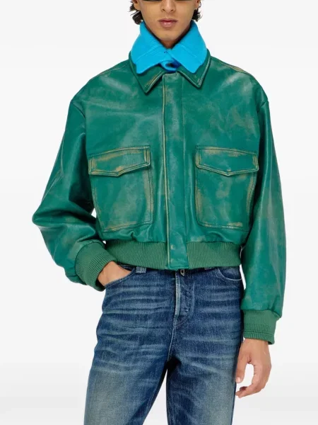 Geanta de piele Diesel verde