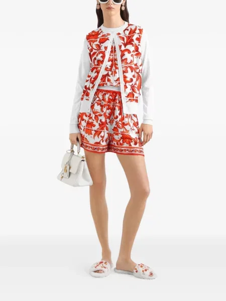 Top Dolce & Gabbana de mătase cu imagine alb