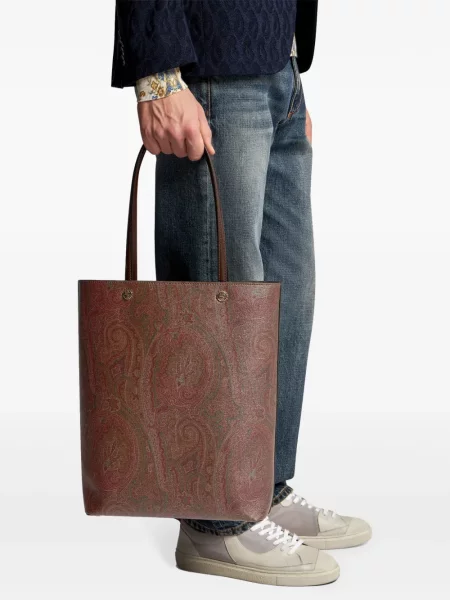 Raštuota rankinė Etro su paisley raštu ruda