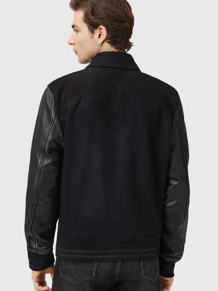 Кожаная куртка Allsaints черная