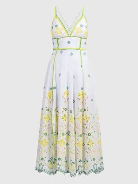 Сукня міді Jodie з вишивкою Charo Ruiz біла