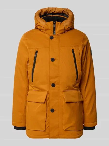 Parka o kroju regular fit z z patką Tom Tailor pomarańczowa