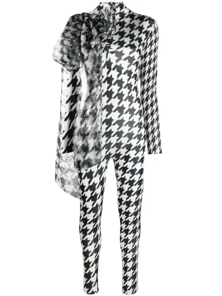 Kombinezon Atu Body Couture z nadrukiem w pepitkę czarny