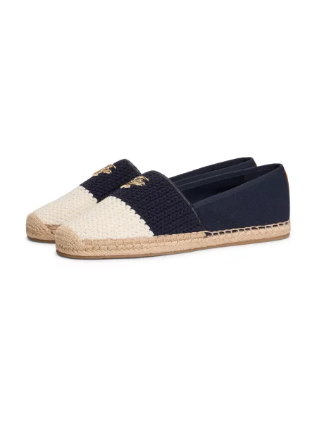 TOMMY HILFIGER Espadrile mornarska / naravno bela modra