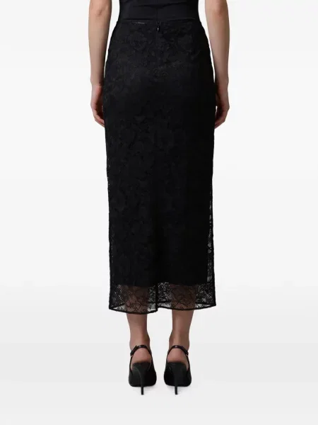 Fustă midi Dolce & Gabbana din dantelă negru