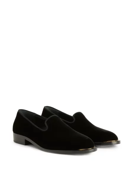 Pantofi loafer Giuseppe Zanotti de catifea negru