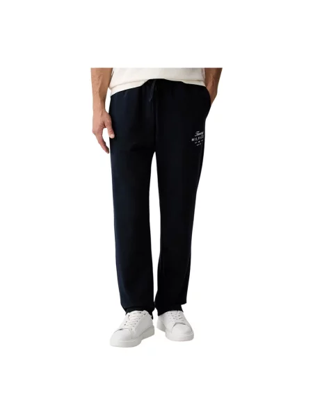 Tommy Hilfiger Pantaloni trening Script Stack Bleumarin albastru