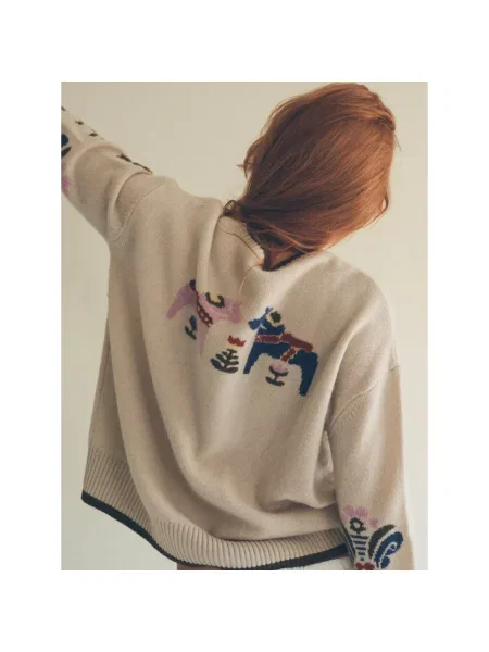 Sweter Cloeys wełniany beżowy