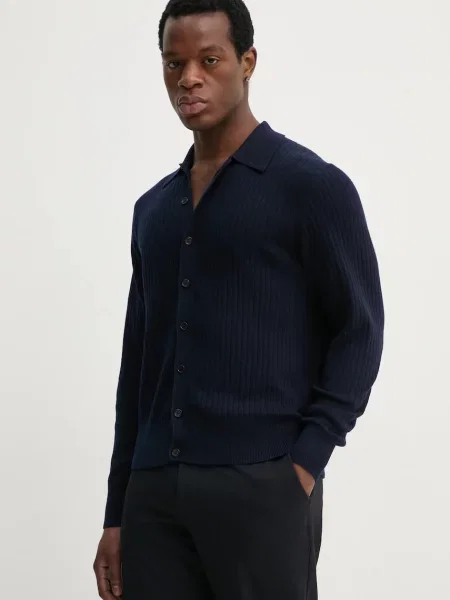 Filippa K cardigan din lana barbati marin albastru