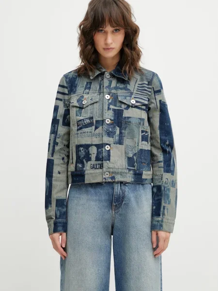 Jean Paul GAULTIER geacă jeans Newspaper Print
