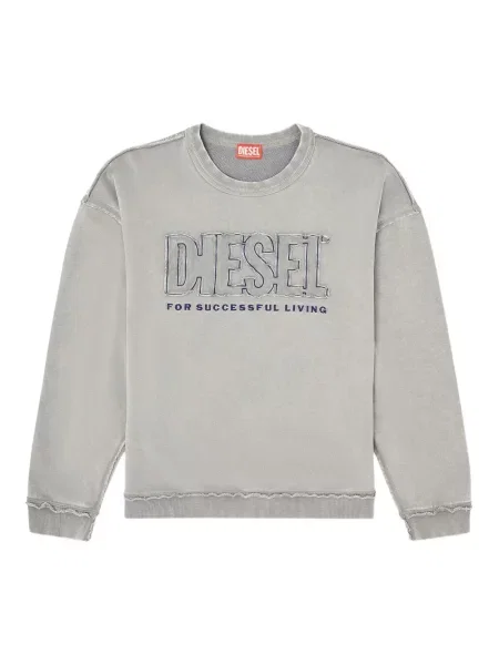 Bluza z detalem z logo Diesel szara