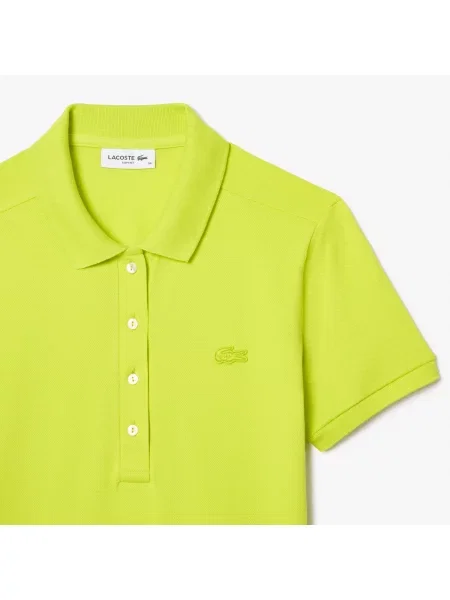 Lacoste Sukienka Polo Z Elastycznej Piki żółta