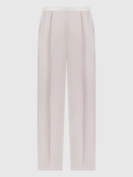 Штани з шовком в принт логотипа Agnona бежеві