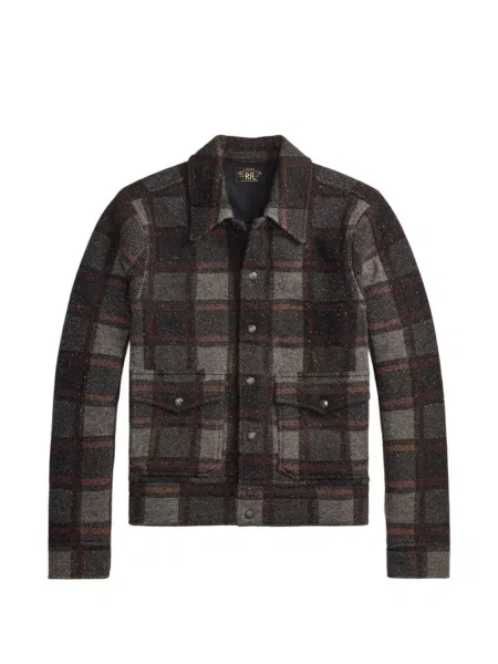Geacă cămașă Ralph Lauren Rrl în carouri negru