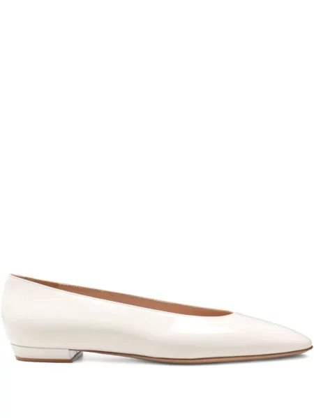 Balerini Gianvito Rossi din piele alb