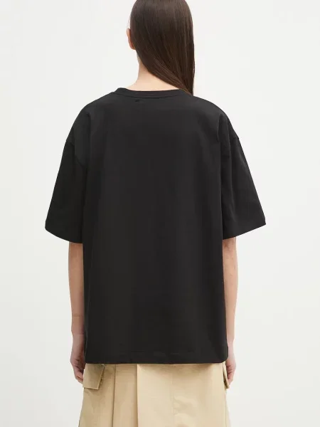 Футболка Fiorucci Logo Label Boxy Fit з аплікацією чорний
