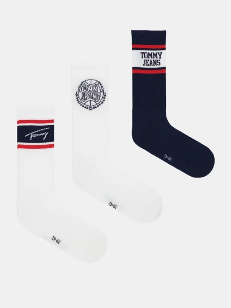 Чорапи Tommy Jeans 3 чифта бяло