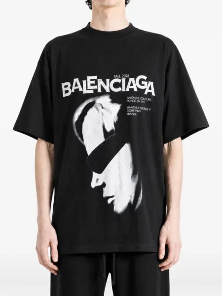 Tricou Balenciaga cu imagine negru