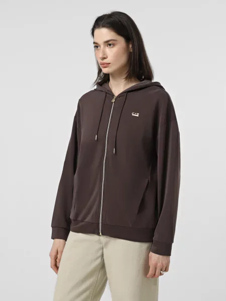 Свитер Ea7 из модала коричневый