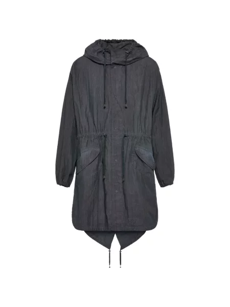 Geacă parka Maison Margiela cu glugă cu cordon gri