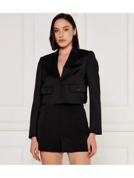 Pinko De lână sacou VIVONA | Cropped Fit negru