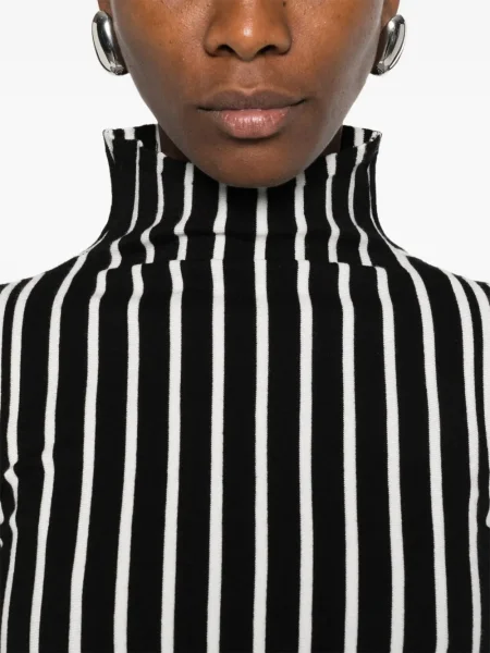 Top Twinset cu dungi negru