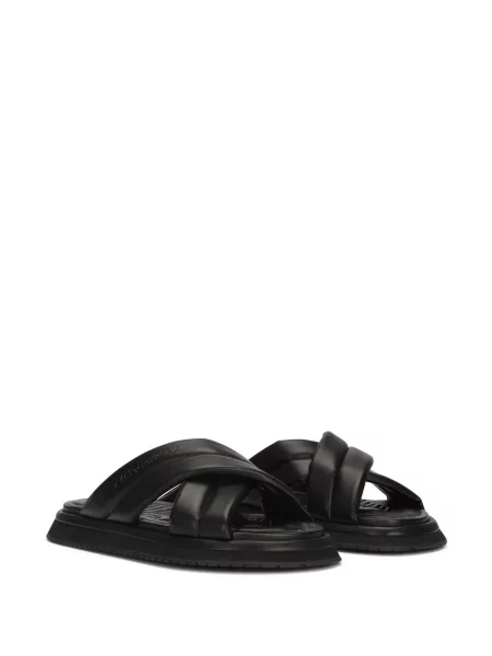 Iš natūralios odos sandalai Dolce & Gabbana juoda