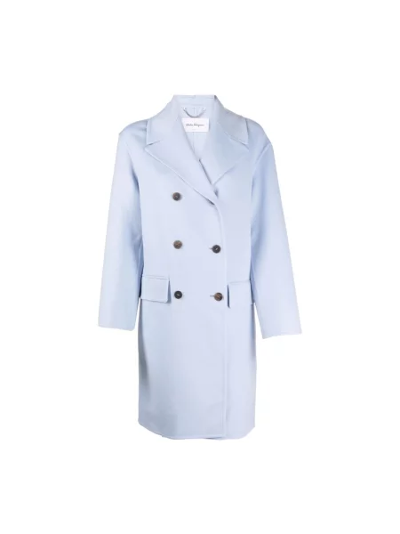 Trencz Salvatore Ferragamo wełniany niebieski