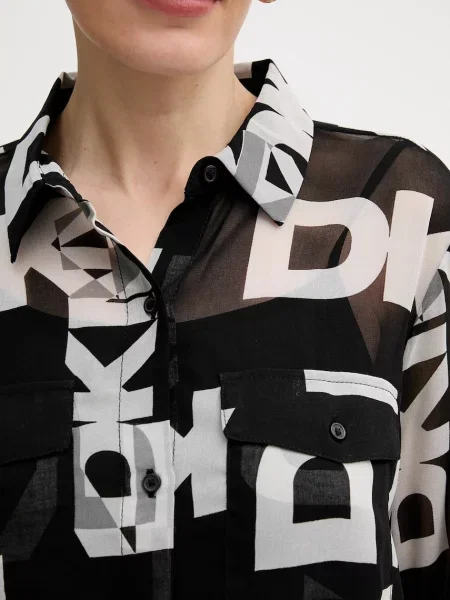 Сорочка Dkny relaxed класичний комір чорний