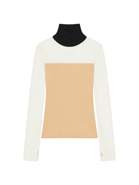 Pulover Courreges cu autograf alb