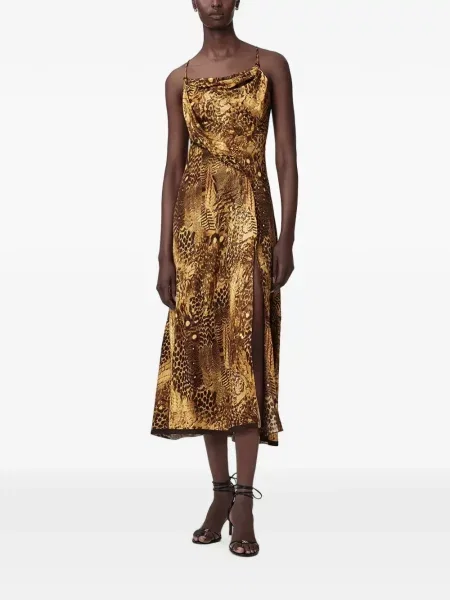 Rochie midi Allsaints cu imagine cu imprimeu animal print