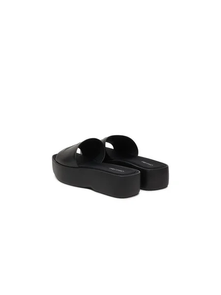 Šľapky Calvin Klein Flatf Sndl Lth Mg čierna