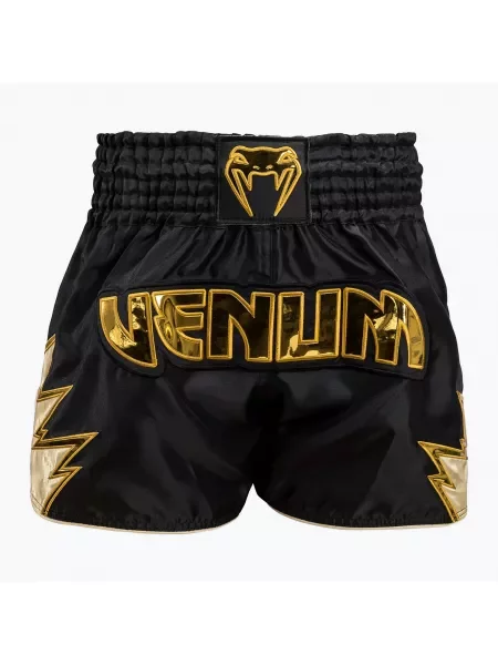 Spodenki treningowe Venum Inferno Muay Thai black/gold czarne