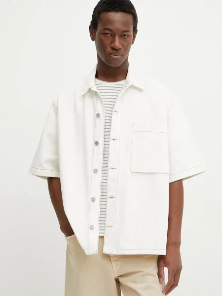 IRO camasa jeans barbati cu guler clasic relaxed bej