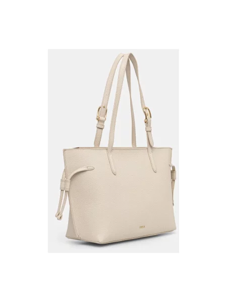 Shopperka Furla skórzana beżowa