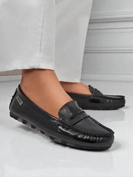 Mocasini Resti din piele negru
