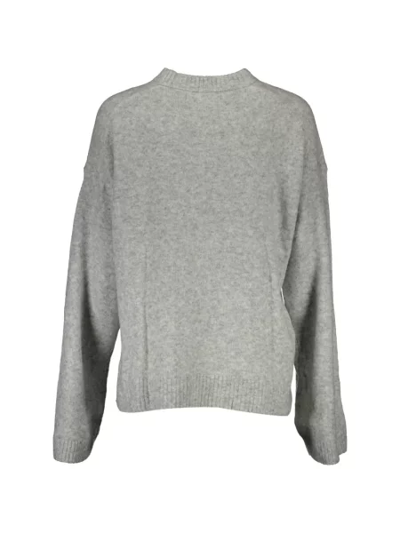Pulover Calvin Klein cu decolteu rotund gri