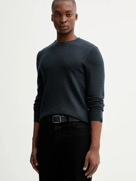 Pulover z dodatkom volne Rag & Bone mornarsko modra