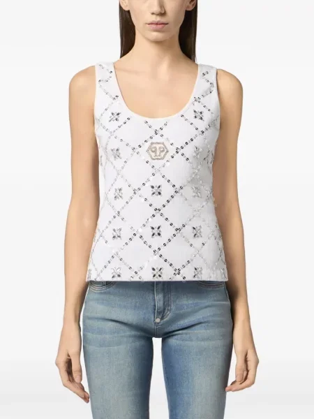 Stras top Philipp Plein alb