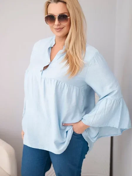 Bluză Kesi Włoski cu volane albastru