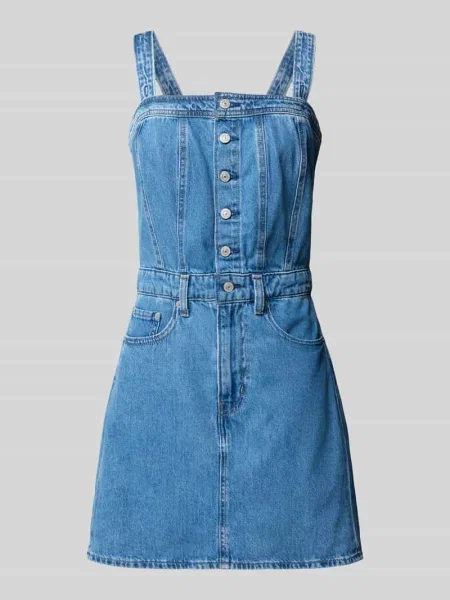 Levi's sukienka ICONIC BUTTON THRU DRESS mini dopasowana niebieski