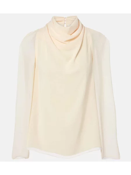 Top Altuzarra drapat alb