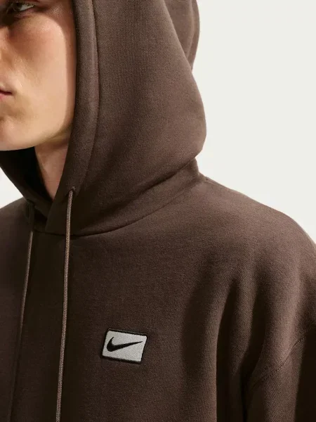 Nike Sportswear kapucnis melegítőfelső férfi pamuttal barna
