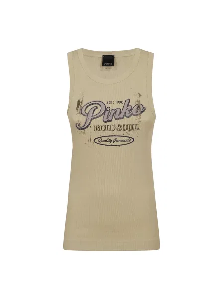 Top Pinko z autografem beżowy
