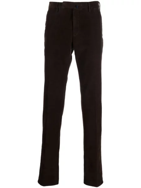 Pantaloni chino Incotex de catifea cord maro
