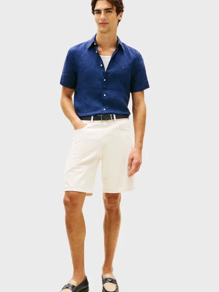 Льняная рубашка Tommy Hilfiger синяя