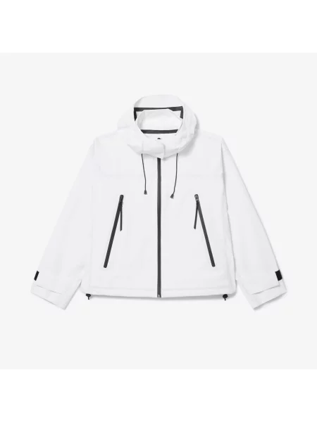 Lacoste Kurtka Oversize Z Kołnierzykiem Polo biała
