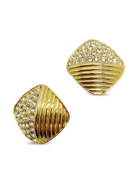 Обеци Jennifer Gibson Jewellery с кристали златисто